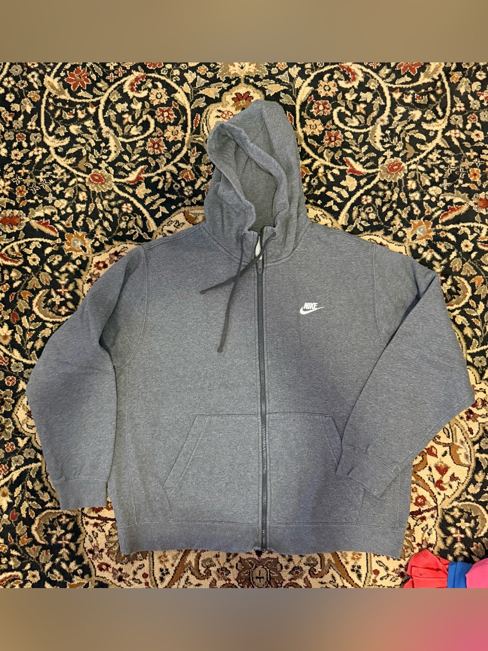 XL unisex Nike grey zip up Hoodie